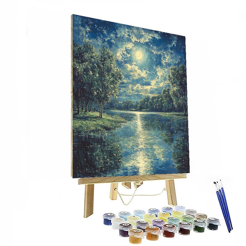 John Constable Inspired Moonlit Reflection  Paint By Numbers Kits