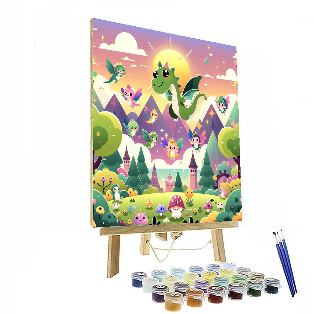 Fantasy Land With Magical Creatures Paint By Numbers Kits