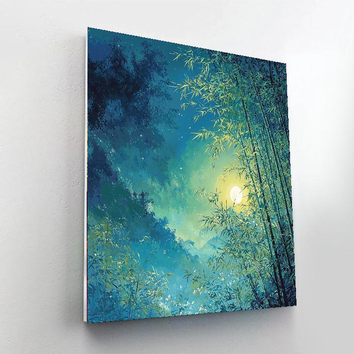 Hiroshige Inspired Moonlit Bamboo Grove  Painting Number Kit