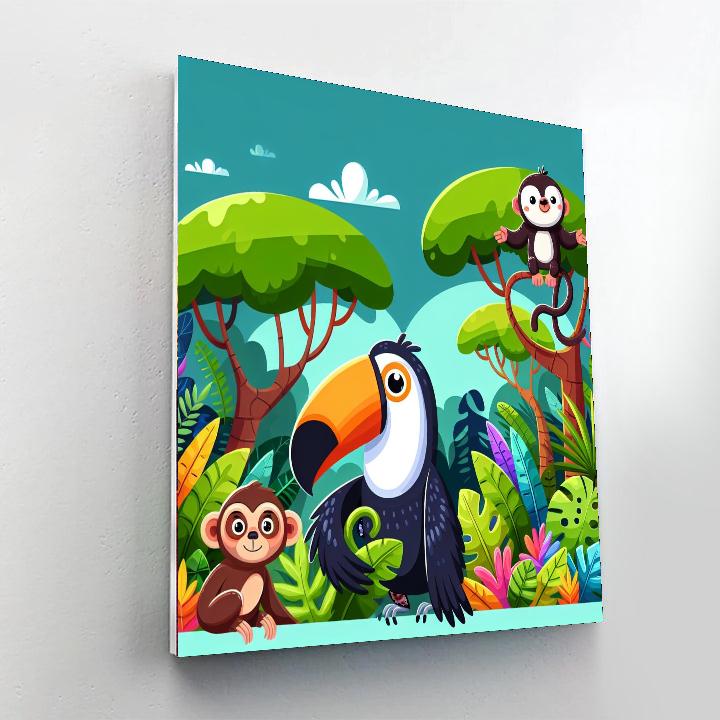 Creative Jungle Painting Number Kit