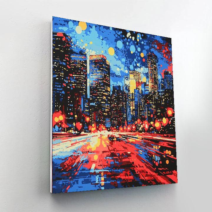 Roy Lichtenstein Inspired Pop Art City Lights  DIY Paint By Numbers