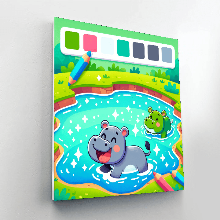 Hippo's Happy Hideaway Paint By Color