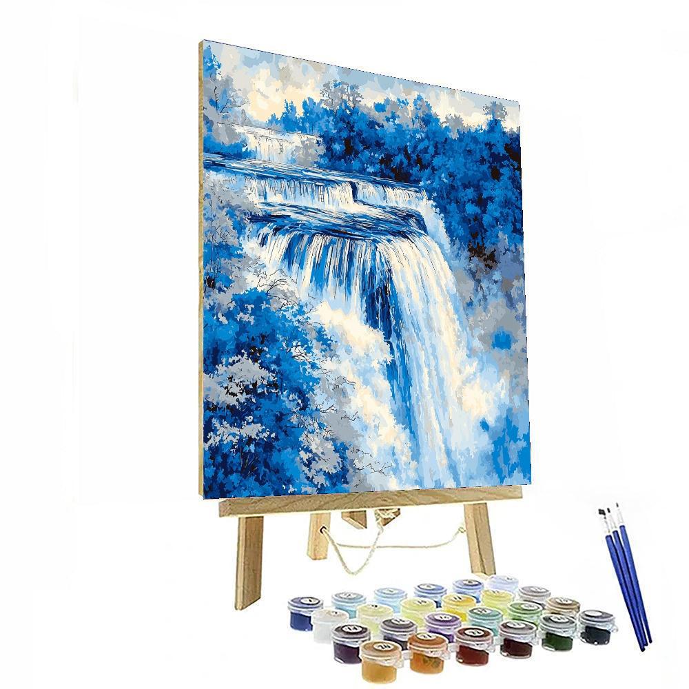 Leonardo Da Vinci Inspired Abstract Waterfalls  Paint By Numbers Art