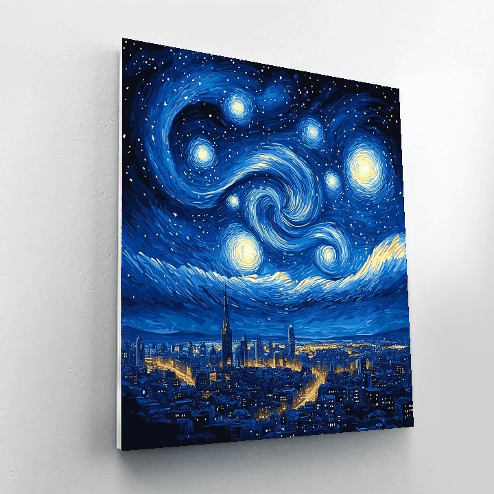 Vincent Van Gogh Inspired Dreamy Urban Silhouettes  Painting By Numbers Kit