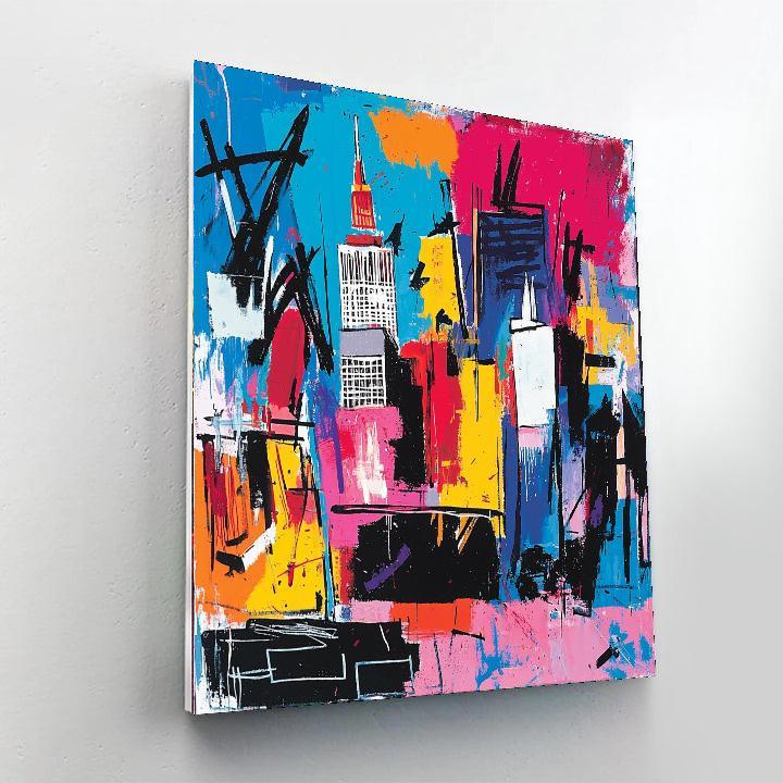 Jean-Michel Basquiat Inspired Urban Landscape  Paint By Color