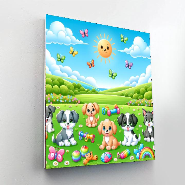 Puppy Playtime Park Paint By Number