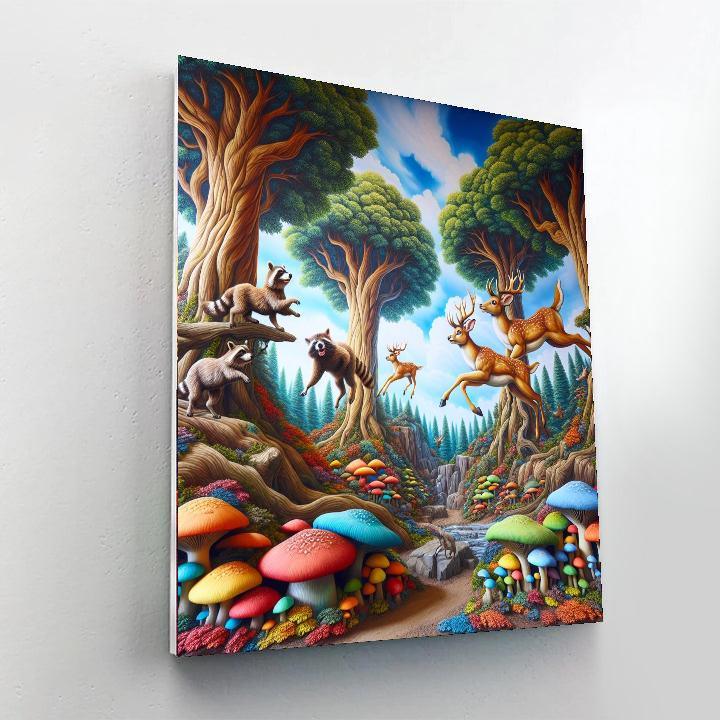 Whimsical Forest Fun For Kids Numbered Painting Kits