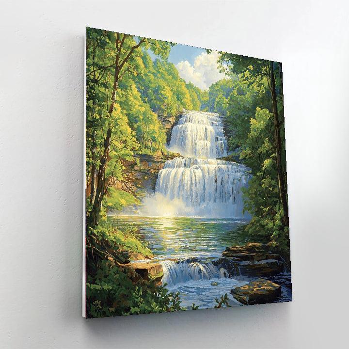 Georges Seurat Inspired Cascading Cascades  Paint By Numbers