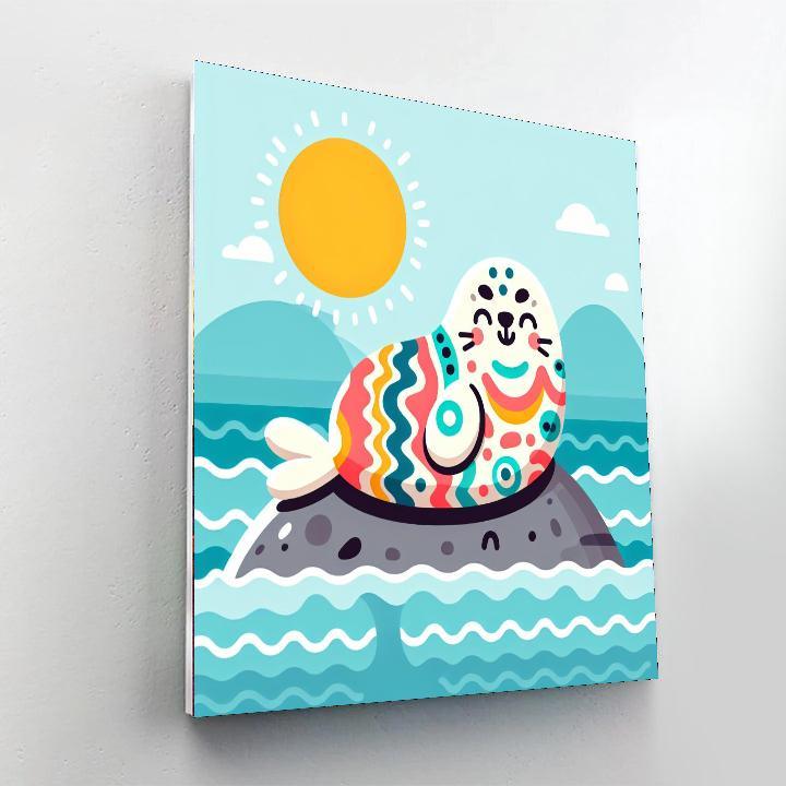 Cuddly Seal Paint By Numbers