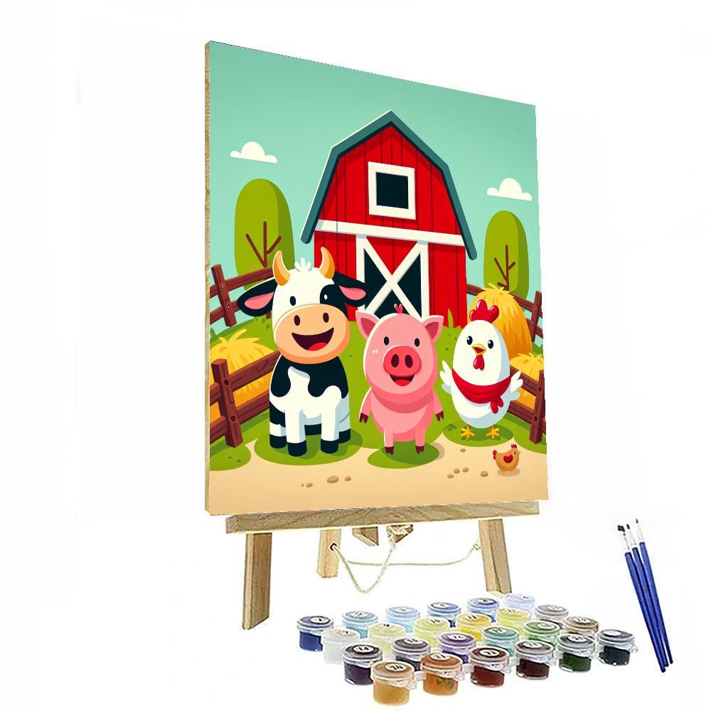 Cheery Farmyard Animals Day Paint By Numbers Kits