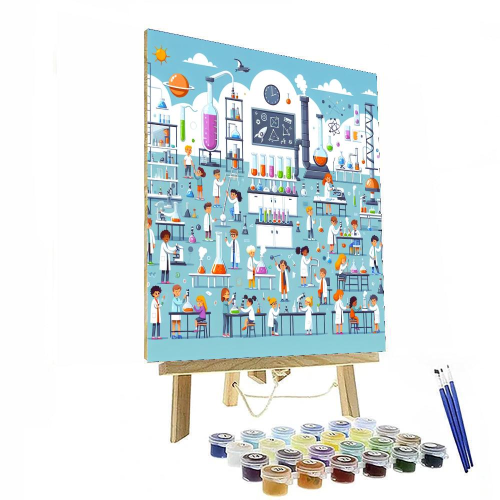 Fun Science Lab Discovery Painting Number Kit