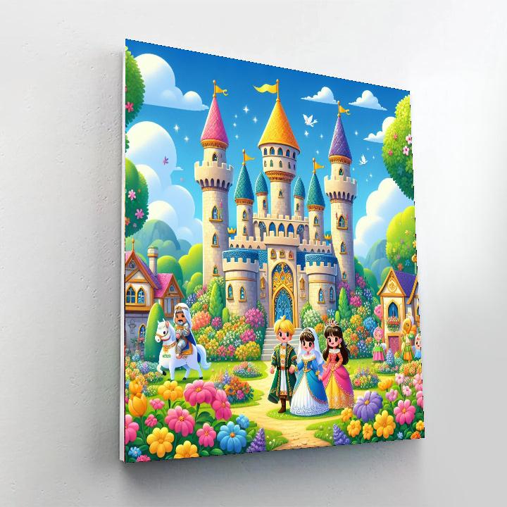 Enchanting Castle Garden Painting By Numbers Kit