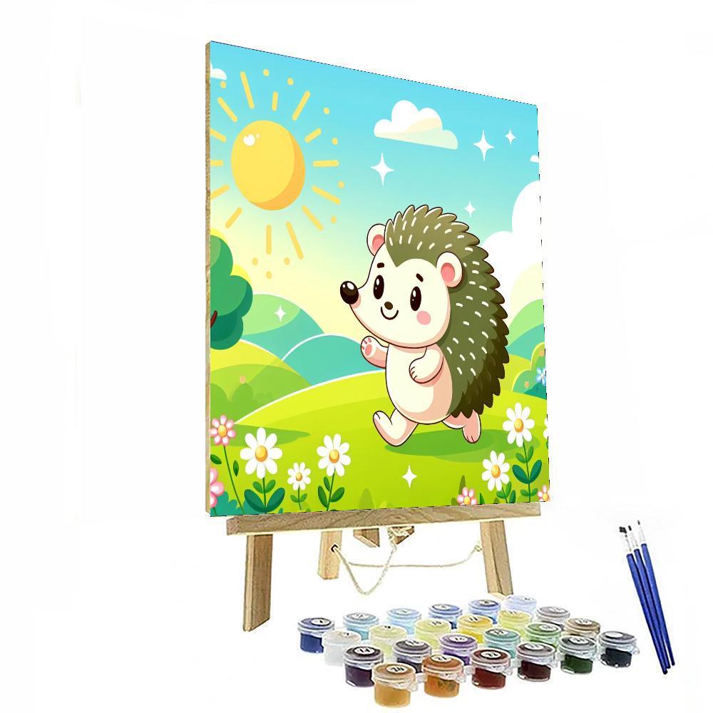 Cheerful Hedgehog Stroll Number Painting