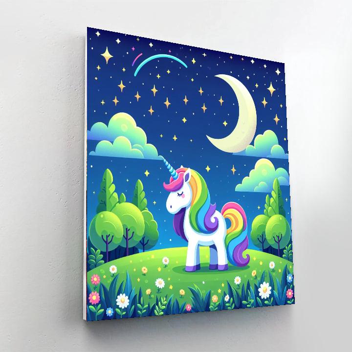 Mystical Moonlit Unicorn Painting Number Kit