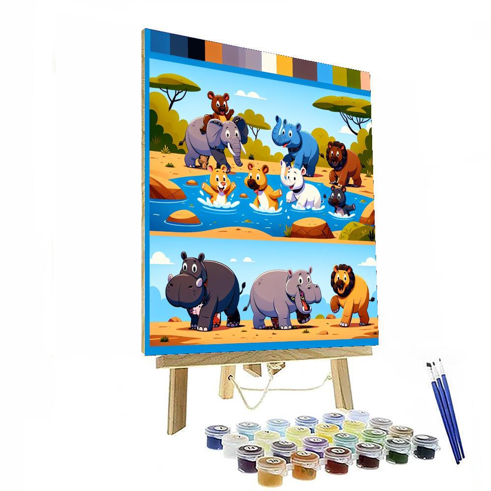 Splashing Safari Paint By Numbers Art