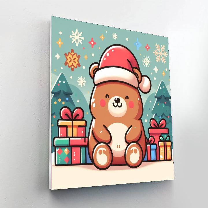 Jolly Christmas Bear Numbered Painting Kits