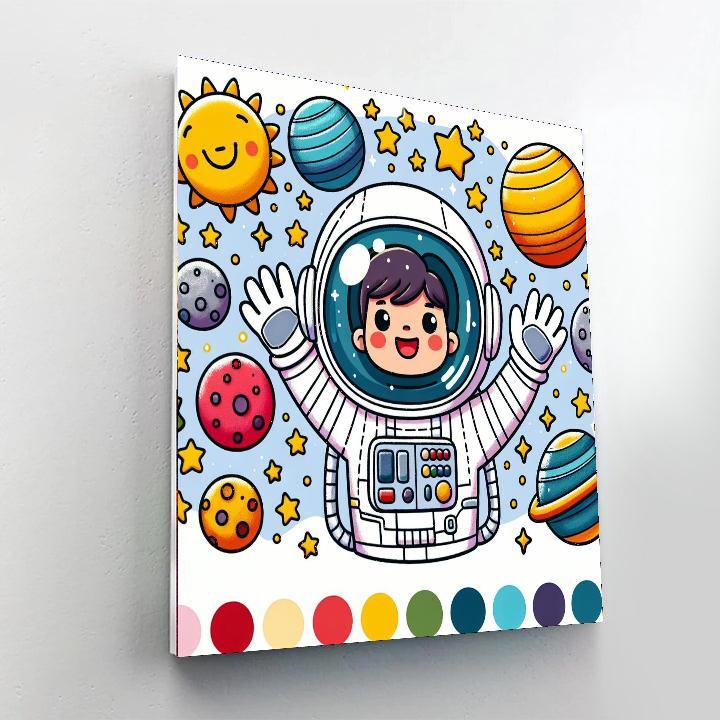 Cheerful Space Explorer Paint By Numbers Kits