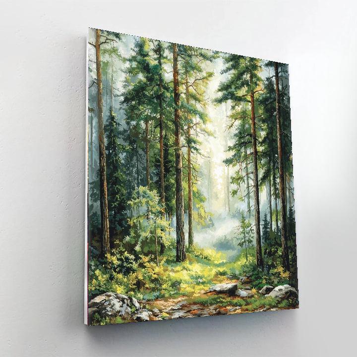 Caspar David Friedrich Inspired Forest Echoes  Painting By Numbers Kit