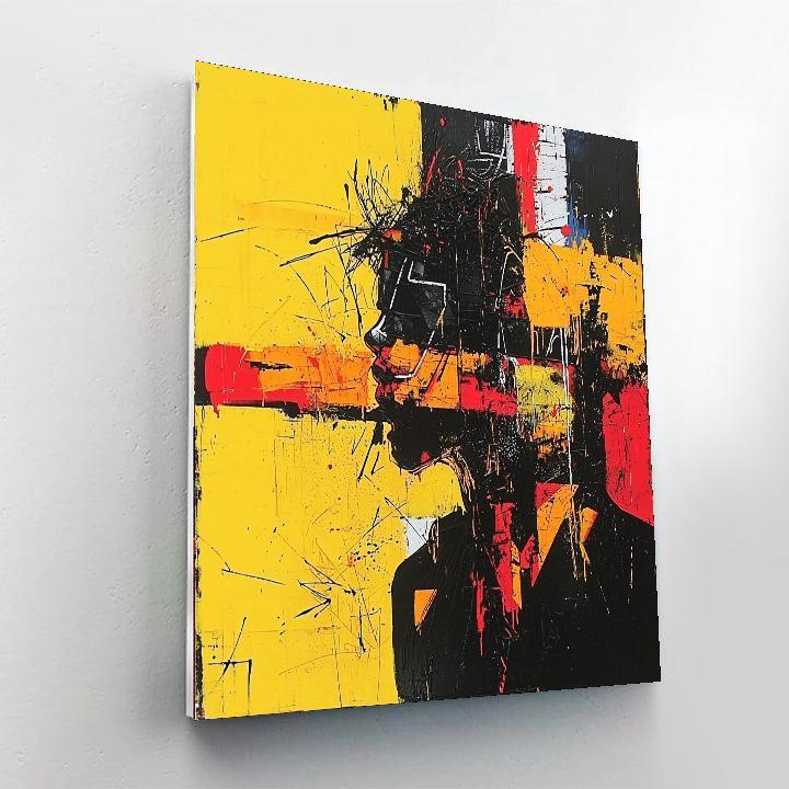 Jean-Michel Basquiat Inspired Fractured Reality  Paint By Color