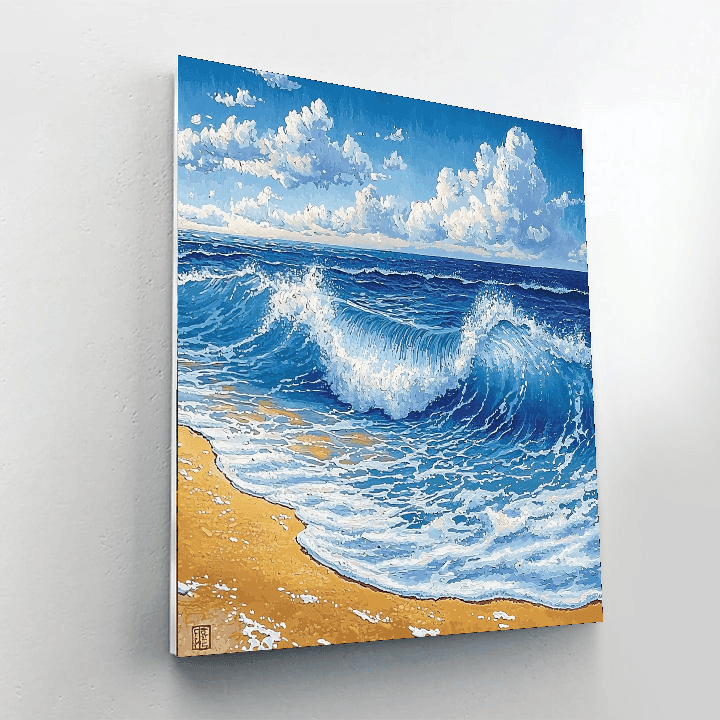 Hokusai Inspired Rhythm Of Waves  Paint By Numbers Art