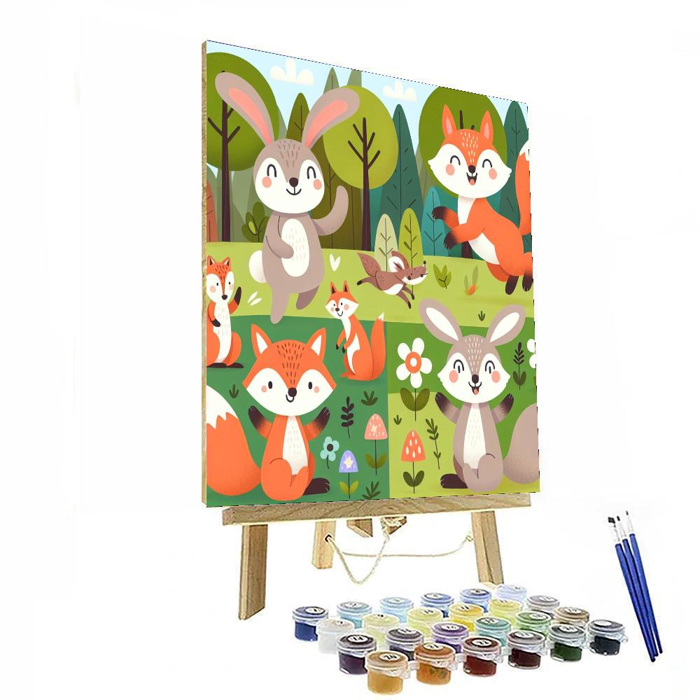 Happy Woodland Friends Paint By Numbers Art