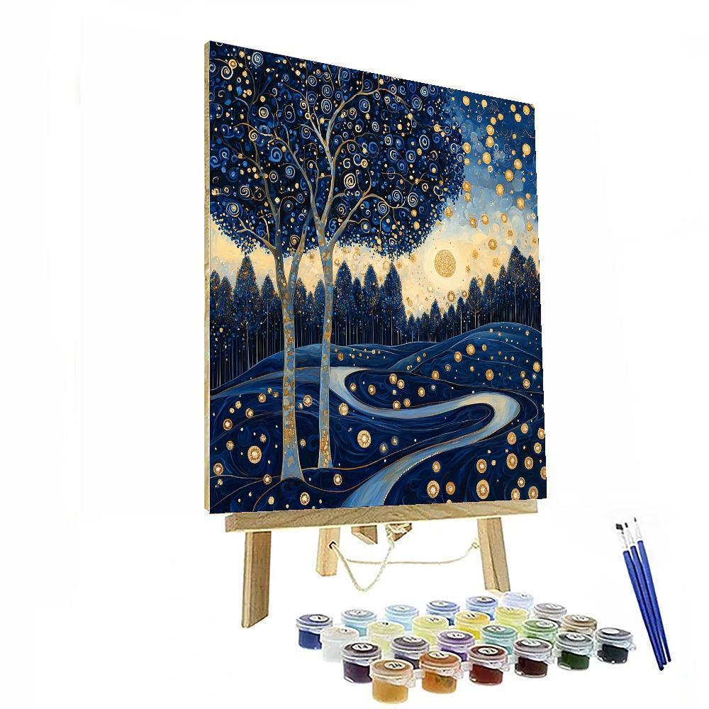 Gustav Klimt Inspired Twilight Tapestry  Paint By Numbers Art