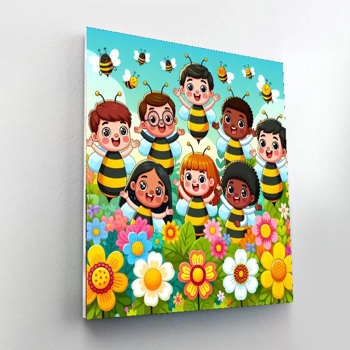 Busy Bees And Flowers Number Painting