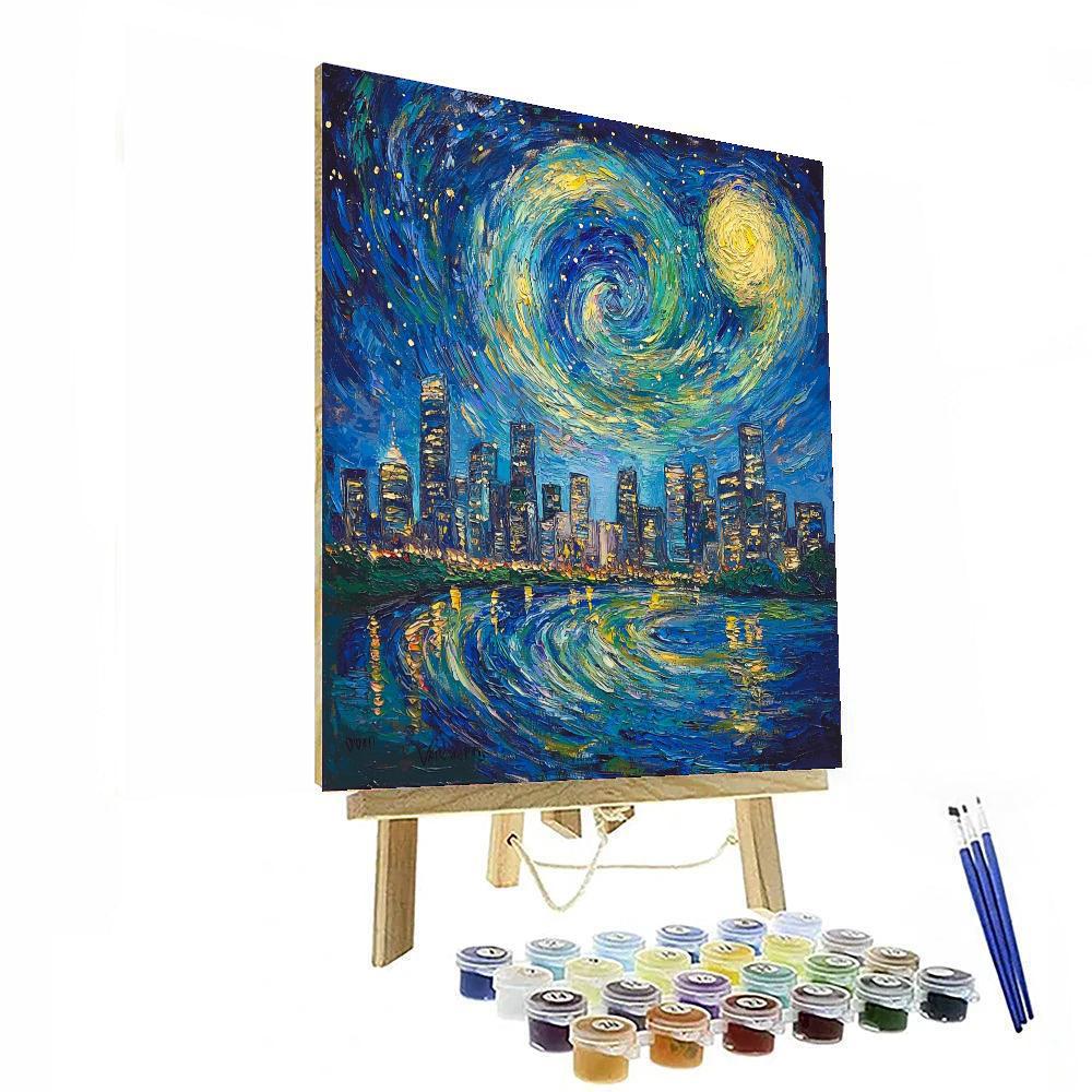 Vincent Van Gogh Inspired Starry City Lights  Numbered Painting Kits