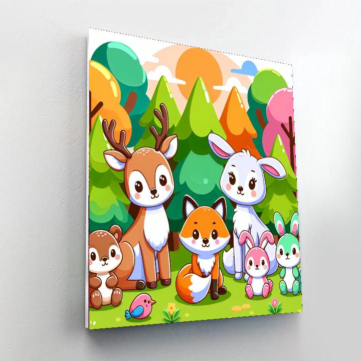 Forest Friends Assembly Paint By Numbers Art
