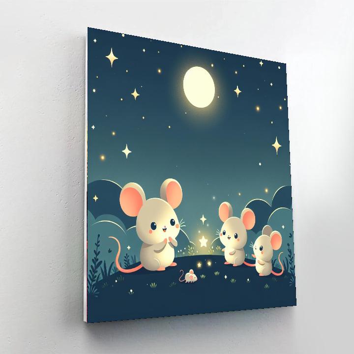 Mystical Moonlit Mice Paint By Numbers Art