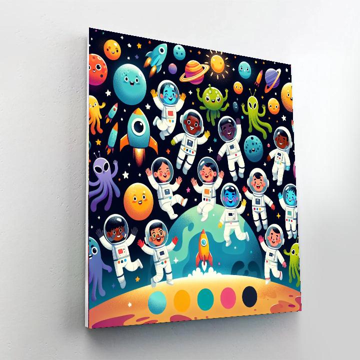 Playful Space Explorers Painting Number Kit