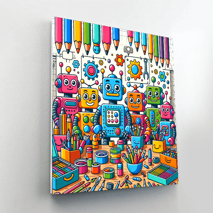 Dynamic Robot Workshop Painting By Numbers Kit