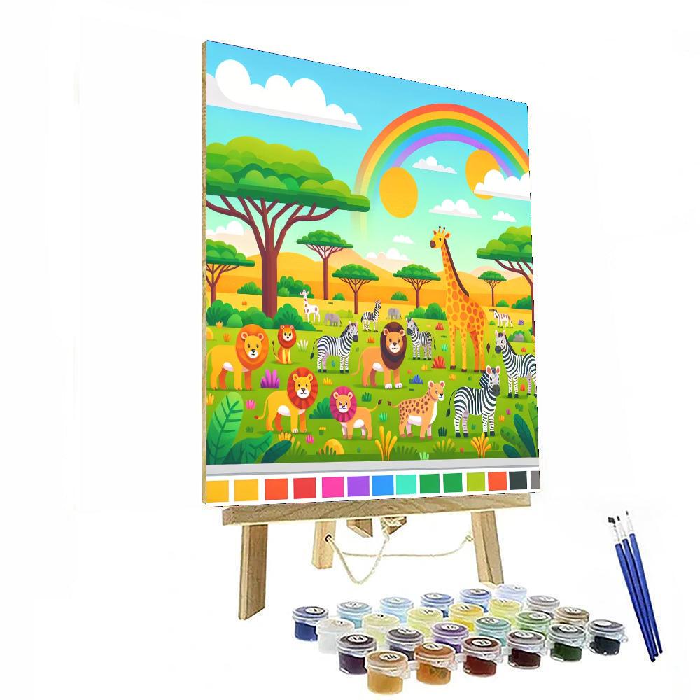 Rainbow Safari Quest Paint By Numbers