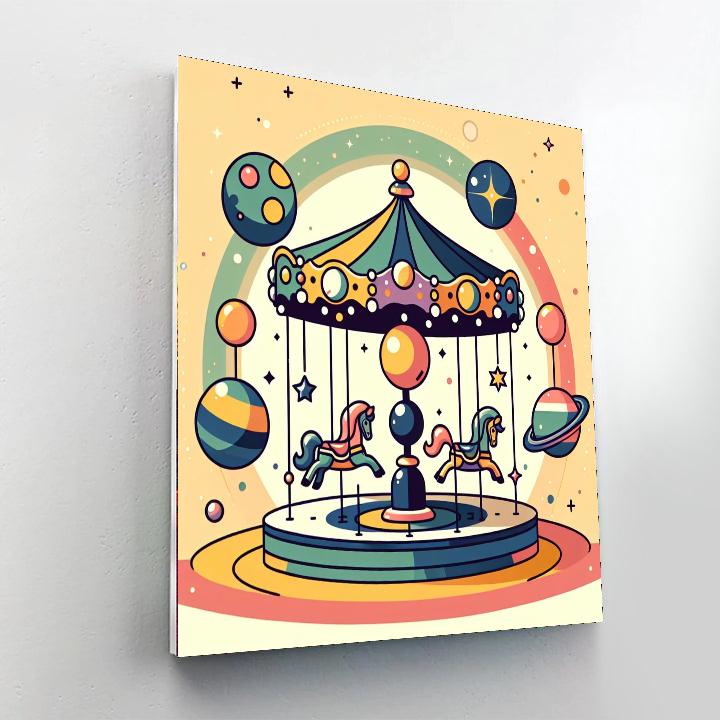 Cosmic Carousel Painting Number Kit