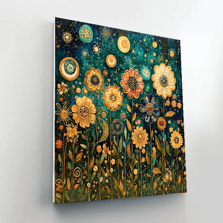 Gustav Klimt Inspired Celestial Gardens  Painting By Numbers Kit