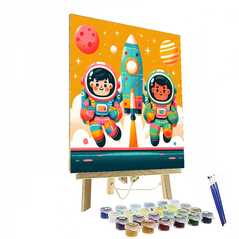Friendly Astronaut Mission Number Painting