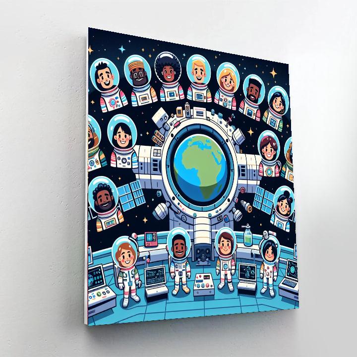 Creative Space Station Crew Painting By Numbers Kit