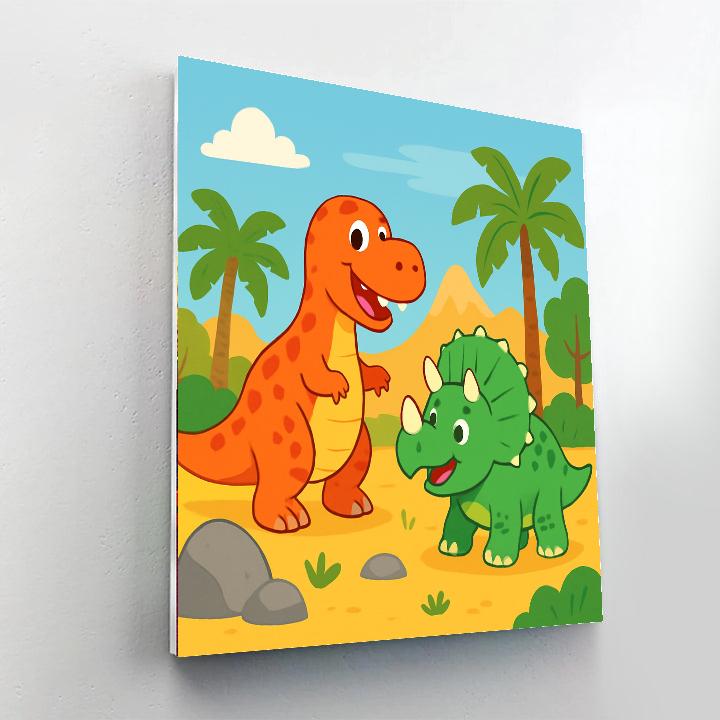 Dashing Dinosaur Friends DIY Paint By Numbers