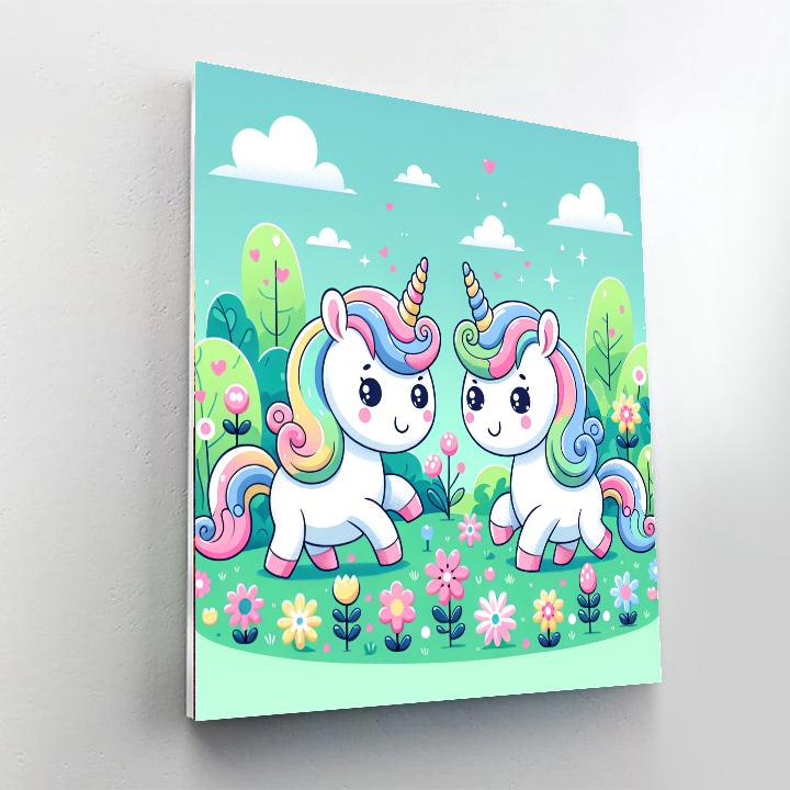 Mystical Unicorns Meadow Painting Number Kit