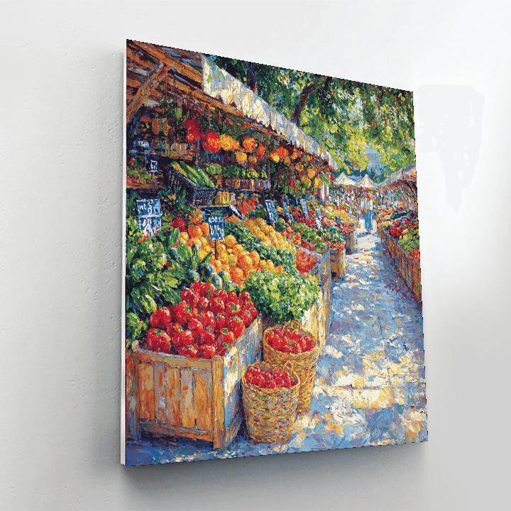 Claude Monet Inspired Vibrant Markets  Paint By Numbers Art