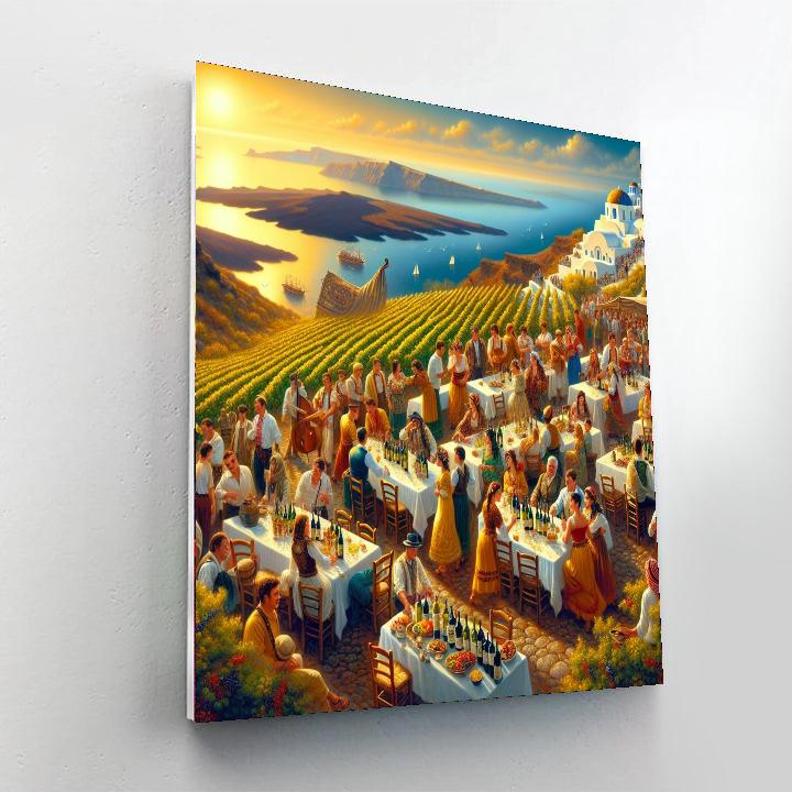 Santorini Wine Festival - Greece Paint By Numbers Art