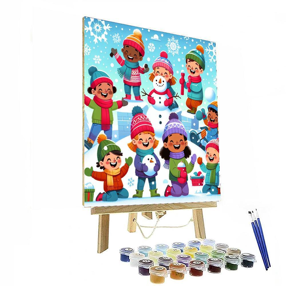 Playful Snow Day Paint By Number