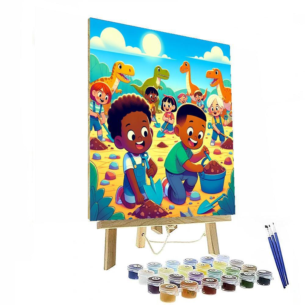 Dino Dig Excavation Painting Number Kit