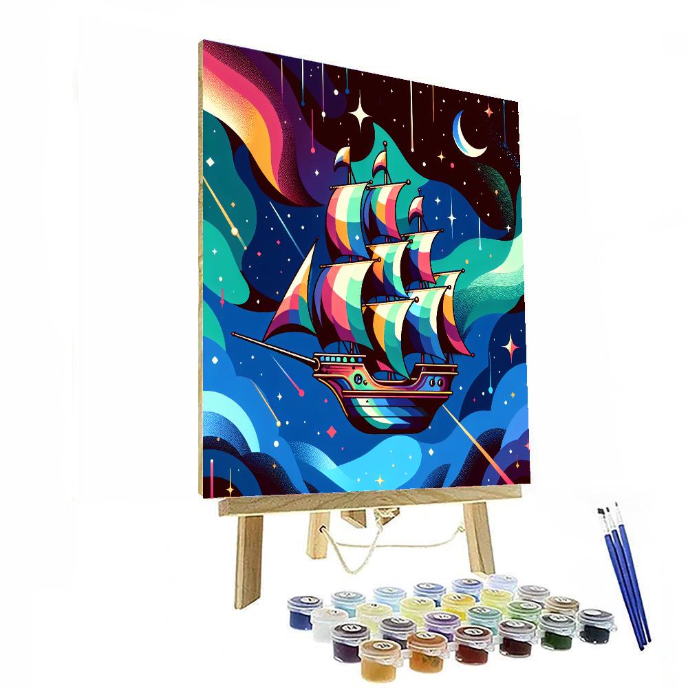 Galactic Pirate Ship Painting By Numbers Kit