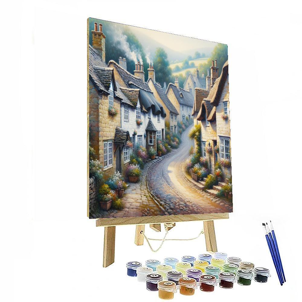 Charming Village Vista Paint By Numbers Art