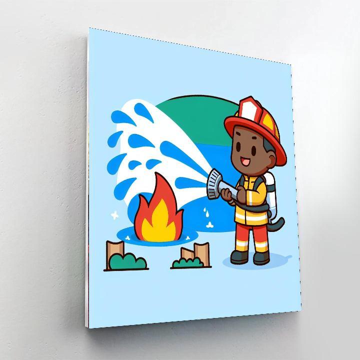 Heroic Firefighter Adventure Paint By Number