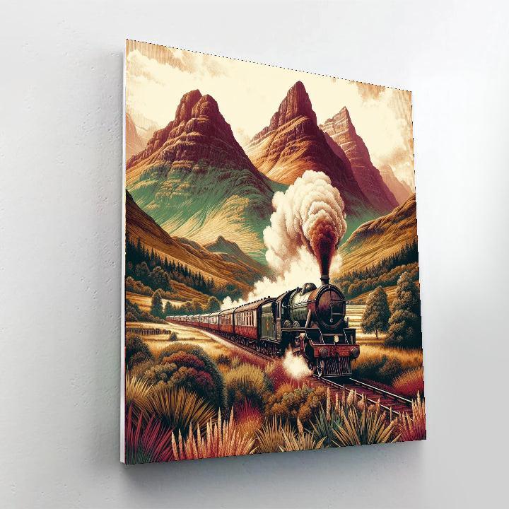 Vintage Trains Paint By Number