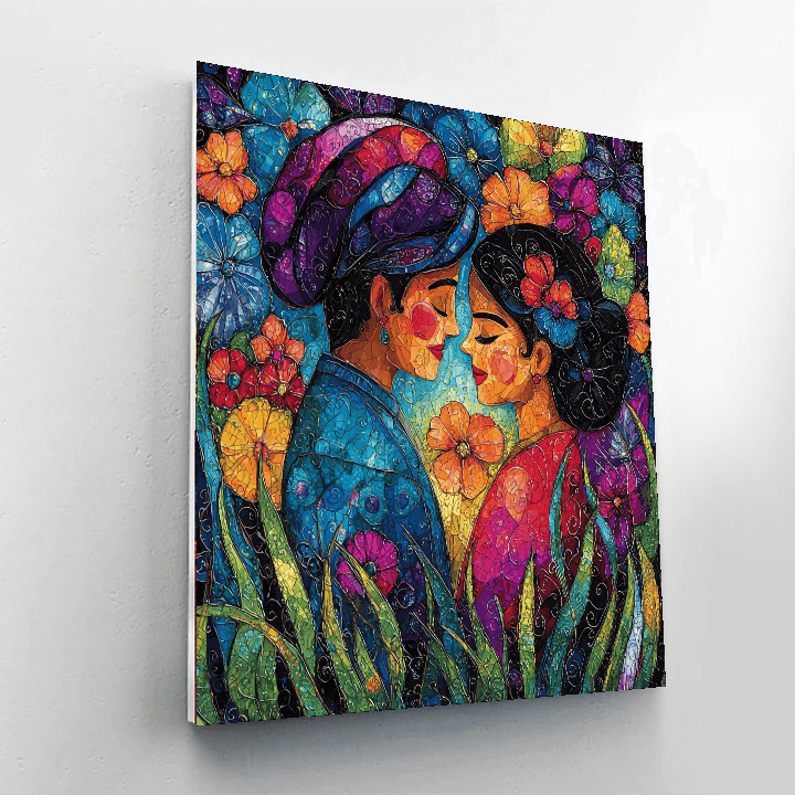 Kahlo Inspired Joyful Friendship  Number Painting