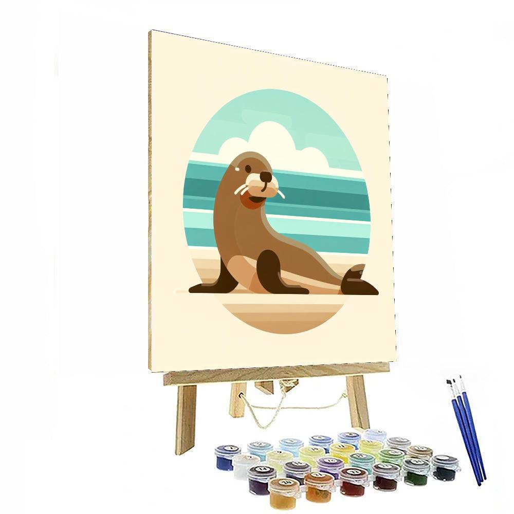 Silly Sea Lion Paint By Numbers Art