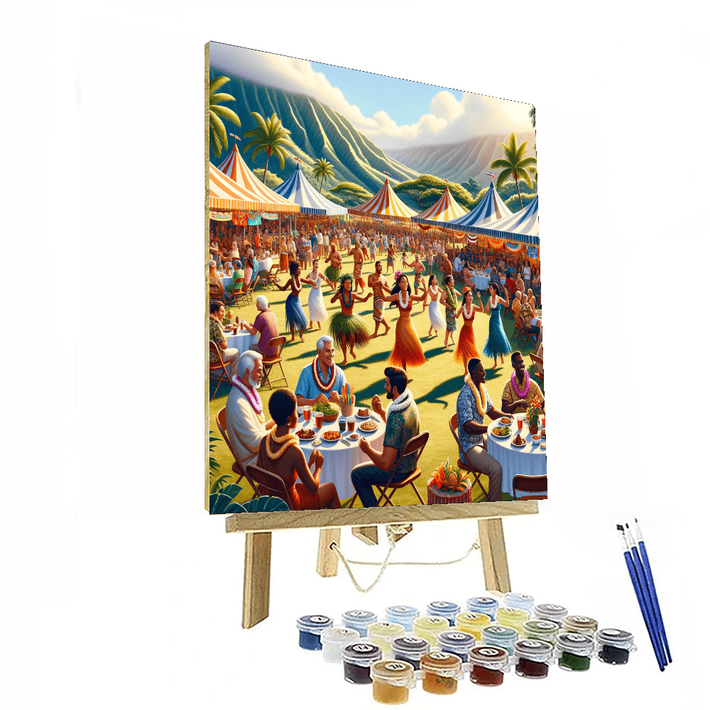 Pahoa Lava Flow Festival - Usa Painting By Numbers Kit